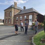 ....et petite pause à la mairie d' Haucourt.