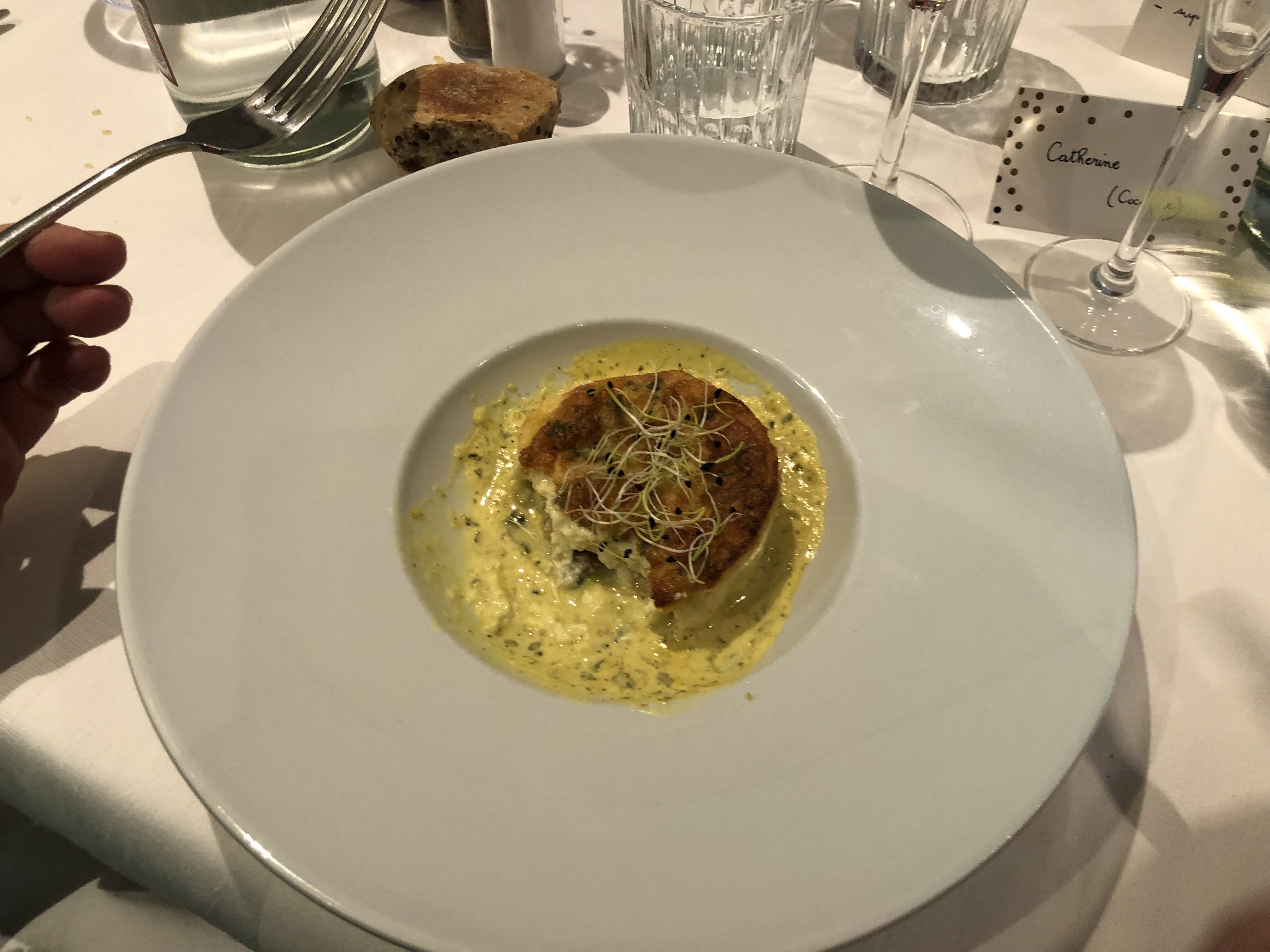 Gâteau de moules et sa sauce curry