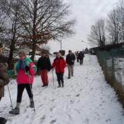 Départ d'Isneauville dans la poudreuse. Enfin une rando dans la neige !